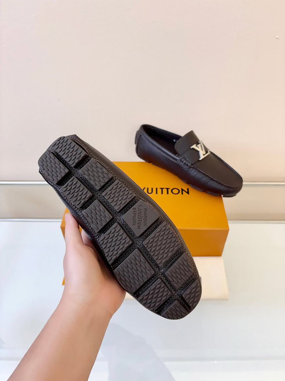 ルイ・ヴィトン アリゾナ ライン ローファー グレインレザー カカオ shoes039