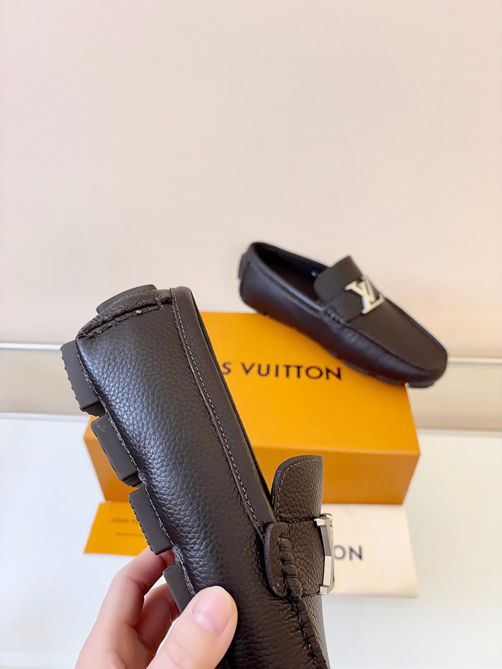 ルイ・ヴィトン アリゾナ ライン ローファー グレインレザー カカオ shoes039