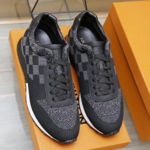 ルイ・ヴィトン ラン 55 ライン スニーカー ダミエ・グラフィット ブラック shoes042