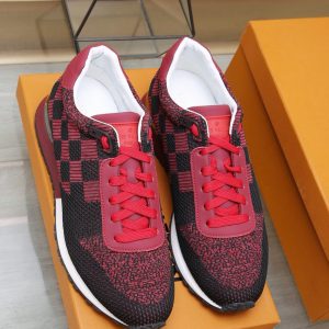 ルイ・ヴィトン ラン 55 ライン スニーカー ダミエ ルージュ shoes045