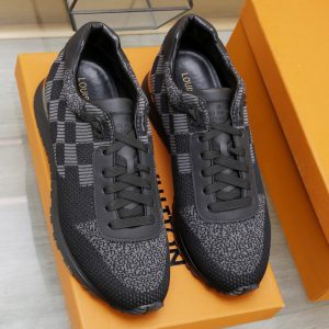 ルイ・ヴィトン ラン 55 ライン スニーカー ダミエ・グラフィット オールブラック shoes046