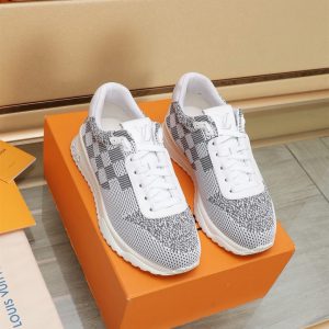 ルイ・ヴィトン ラン 55 ライン スニーカー ダミエ・アズール ホワイト shoes055