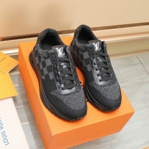 ルイ・ヴィトン ラン 55 ライン スニーカー ダミエ・グラフィット ブラック shoes057