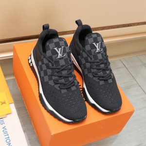 ルイ・ヴィトン ラン 55 ライン スニーカー ダミエ ブラック shoes062