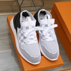 ルイ・ヴィトン ラン 55 ライン スニーカー ダミエ・グラフィット シルバー shoes065