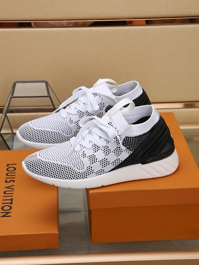 ルイ・ヴィトン ラン 55 ライン スニーカー ダミエ・グラフィット シルバー shoes065