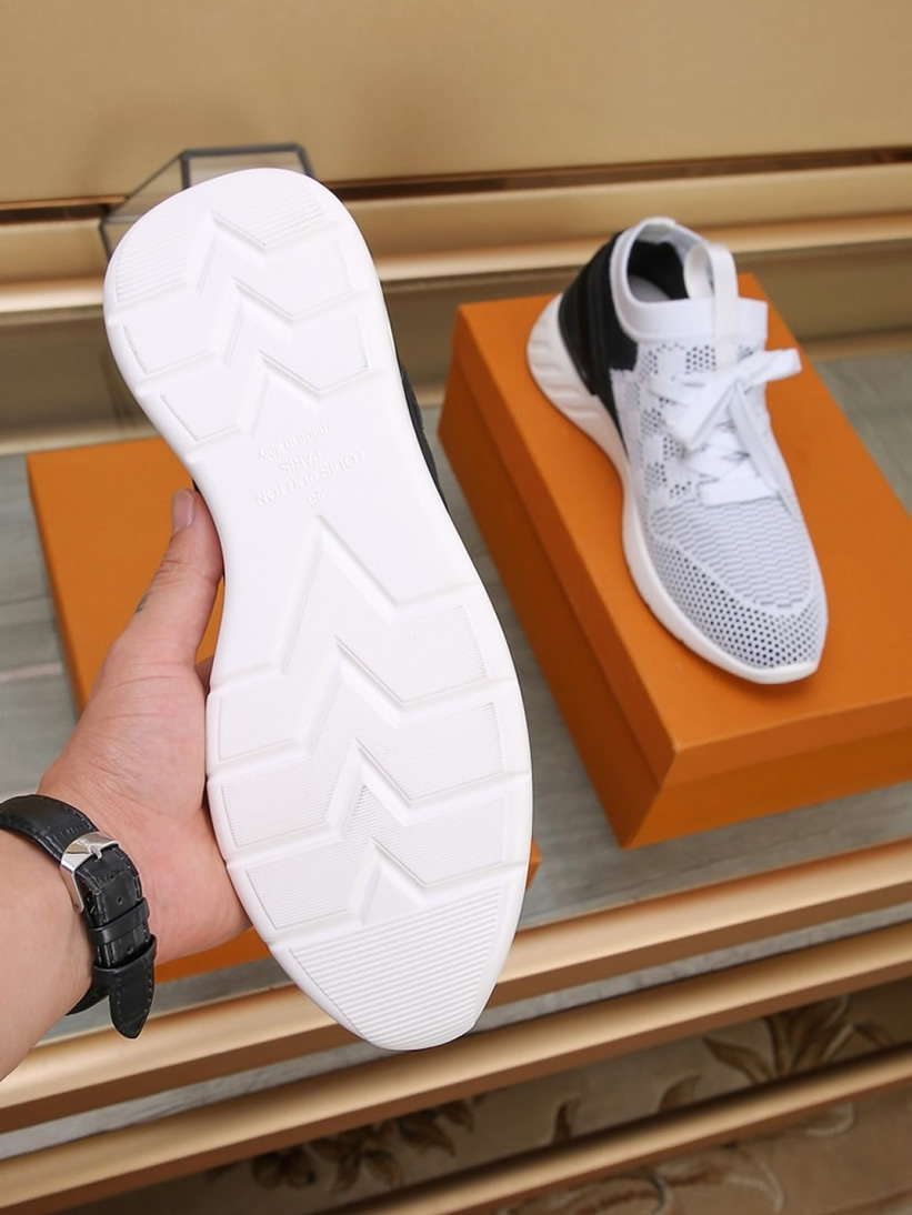 ルイ・ヴィトン ラン 55 ライン スニーカー ダミエ・グラフィット シルバー shoes065