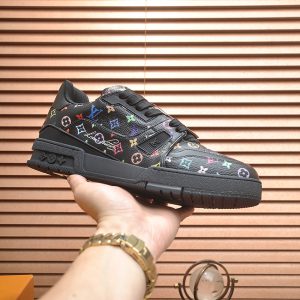 ルイ・ヴィトン lvトレイナー ライン スニーカー ブラック マルチカラー shoes076