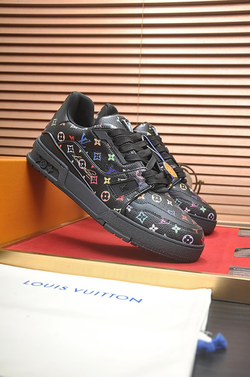 ルイ・ヴィトン lvトレイナー ライン スニーカー ブラック マルチカラー shoes076