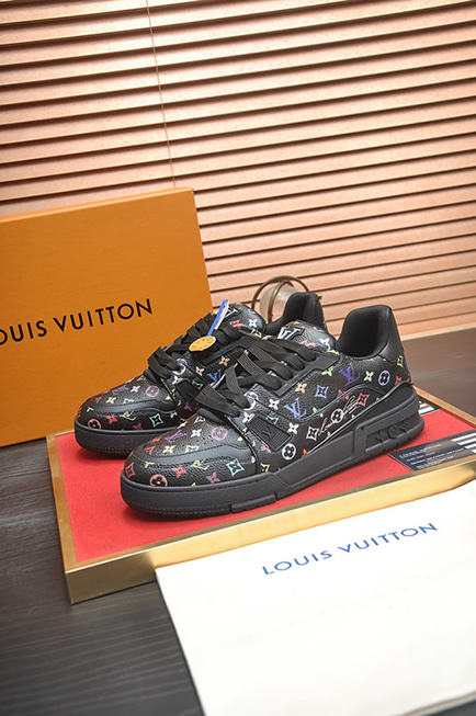 ルイ・ヴィトン lvトレイナー ライン スニーカー ブラック マルチカラー shoes076