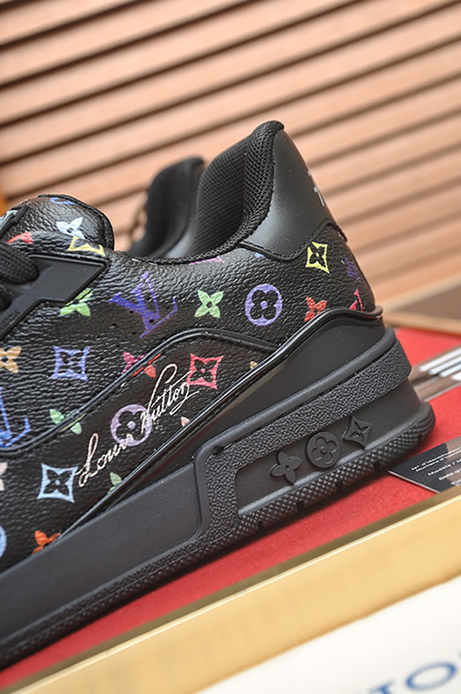 ルイ・ヴィトン lvトレイナー ライン スニーカー ブラック マルチカラー shoes076
