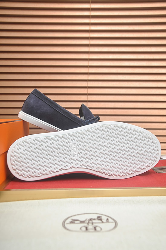 エルメス モカシン 《パリ》 スエード マリン shoes084