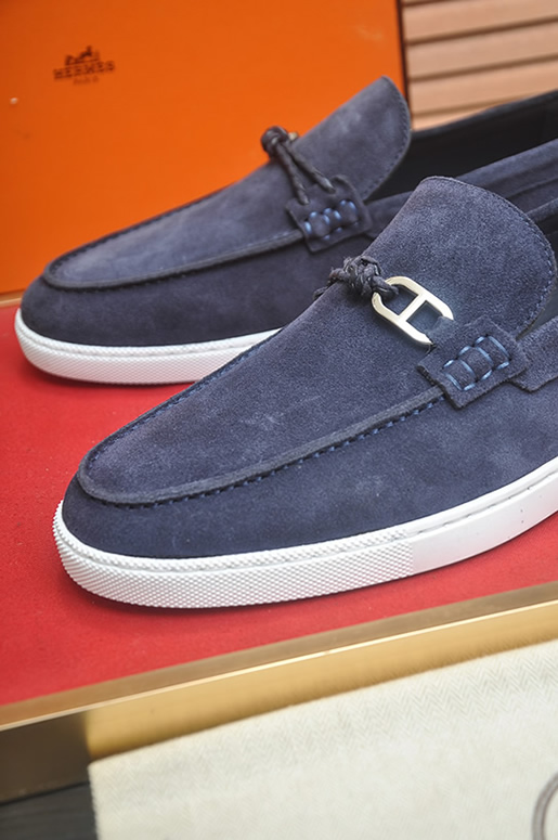 エルメス モカシン 《パリ》 スエード マリン shoes084