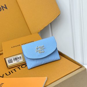 ルイ・ヴィトン ポルトフォイュ・ヴィクトリーヌ ライトブルー g金具 m27669