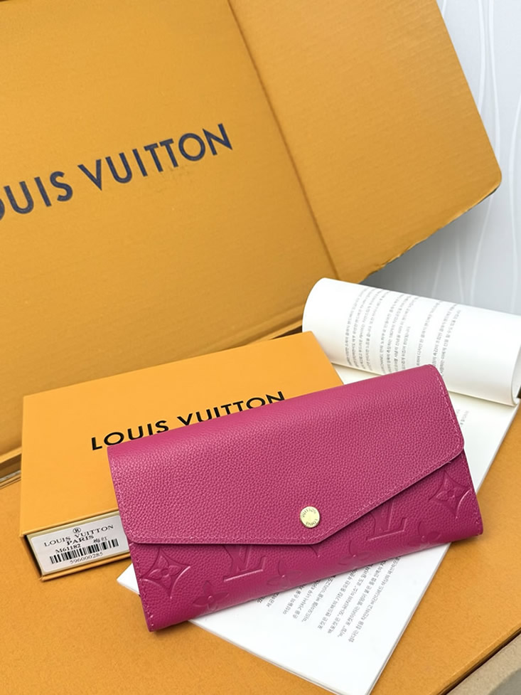 ルイ・ヴィトン ポルトフォイユ・サラ モノグラム・アンプラント フューシャ m61182