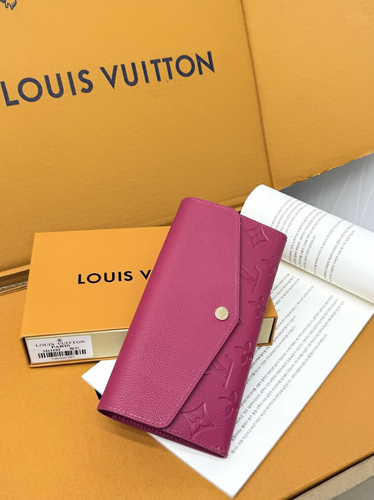 ルイ・ヴィトン ポルトフォイユ・サラ モノグラム・アンプラント フューシャ m61182