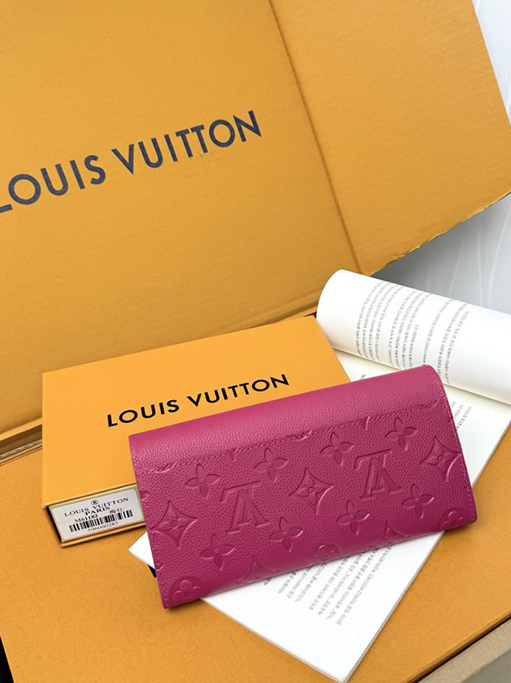 ルイ・ヴィトン ポルトフォイユ・サラ モノグラム・アンプラント フューシャ m61182