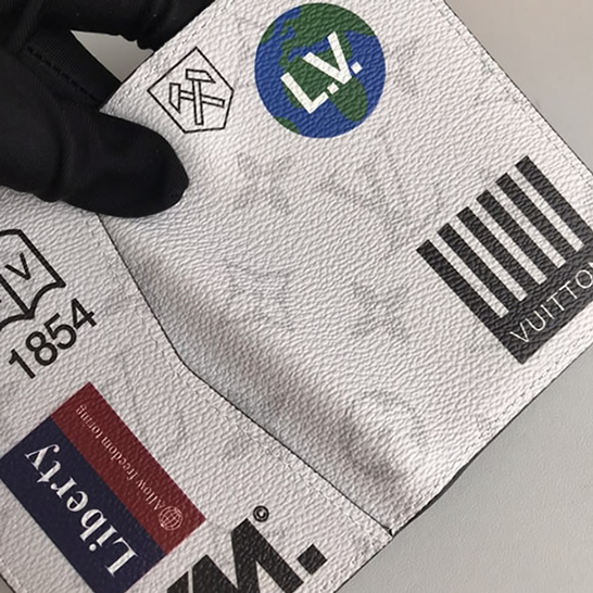 ルイ・ヴィトン オーガナイザー・ドゥ ポッシュ モノグラム・エクリプス ホワイト スカーフ ワーク・ウェア カードケース M67817 - 画像 (5)