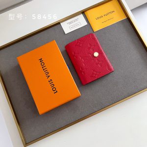 ルイ・ヴィトン アンヴェロップ・カルト ドゥ ヴィジット モノグラム・アンプラント カードケース 名刺入れ スカーレット M58456