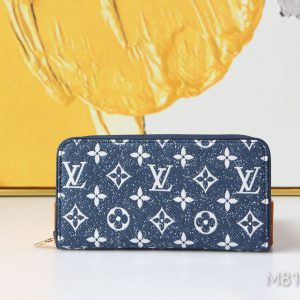 ルイ・ヴィトン ジッピー・ウォレット モノグラム・デニム ブルー 長財布 M81184
