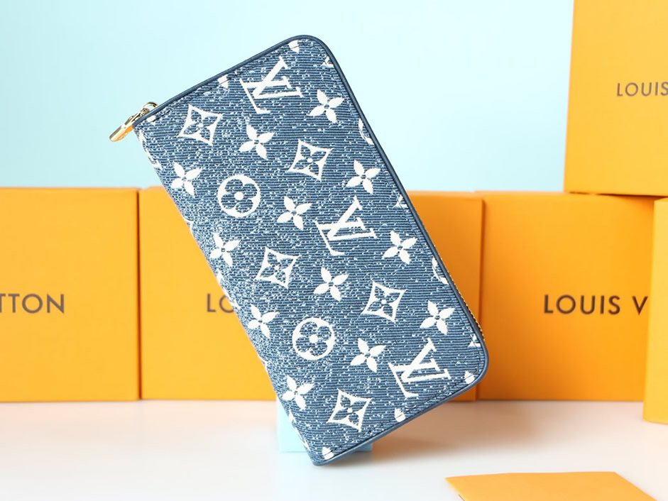 ルイ・ヴィトン ジッピー・ウォレット モノグラム・デニム ブルー 長財布 M81184 - 画像 (3)