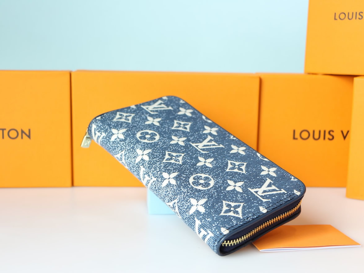ルイ・ヴィトン ジッピー・ウォレット モノグラム・デニム ブルー 長財布 M81184 - 画像 (4)