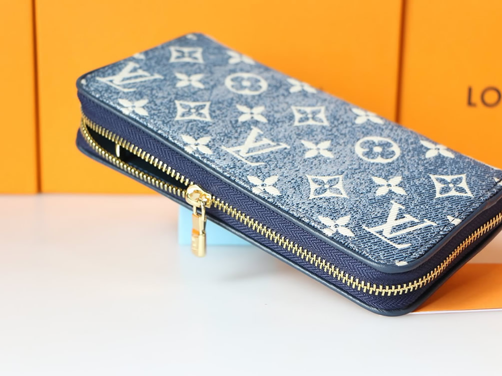 ルイ・ヴィトン ジッピー・ウォレット モノグラム・デニム ブルー 長財布 M81184 - 画像 (5)