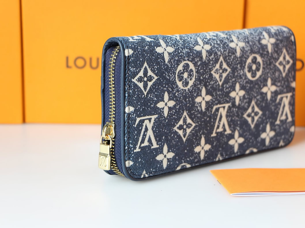 ルイ・ヴィトン ジッピー・ウォレット モノグラム・デニム ブルー 長財布 M81184 - 画像 (6)