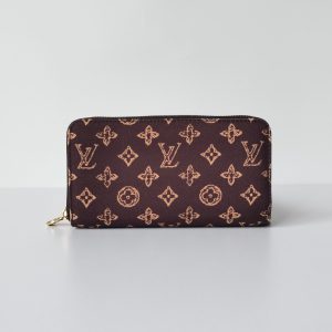 ルイ・ヴィトン ジッピー・ウォレット モノグラム・デニム ボルドー 財布 M27685