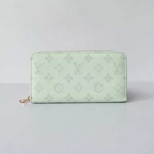 ルイ・ヴィトン ジッピー・ウォレット モノグラム・デニム ライトグリーン 財布 M27685