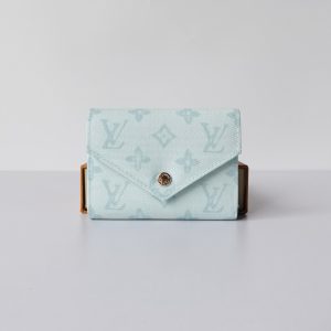ルイ・ヴィトン ポルトフォイユ・ヴィクトリーヌ モノグラム・デニム ライトブルー 財布 M27682