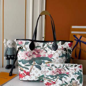 ルイ・ヴィトン モノグラム・ブロッサム ネヴァーフル MM ＆ ポーチ バッグ ホワイト M28918