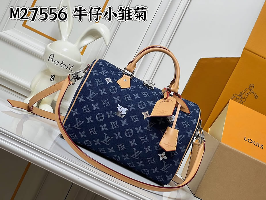ルイ・ヴィトン モノグラム・デニム スピーディ・バンドリエール バッグ デイジー M27566