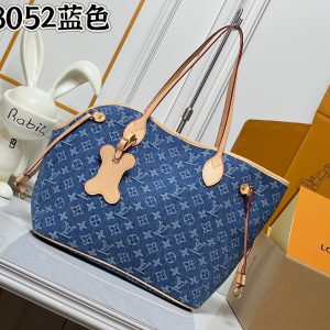 ルイ・ヴィトン モノグラム ネヴァーフル MM ブルー M28052