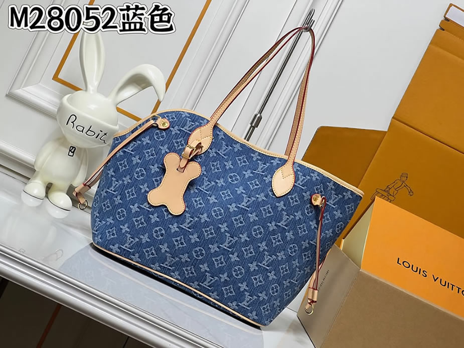 ルイ・ヴィトン モノグラム ネヴァーフル MM ブルー M28052
