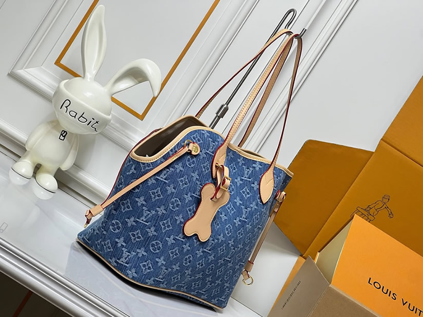 ルイ・ヴィトン モノグラム ネヴァーフル MM ブルー M28052 - 画像 (2)