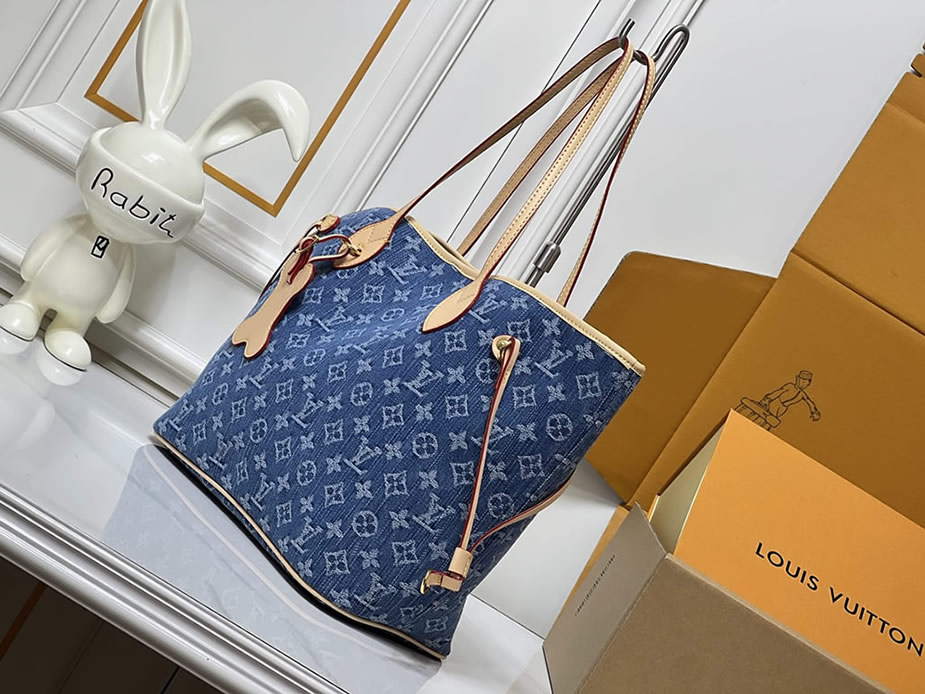 ルイ・ヴィトン モノグラム ネヴァーフル MM ブルー M28052 - 画像 (3)