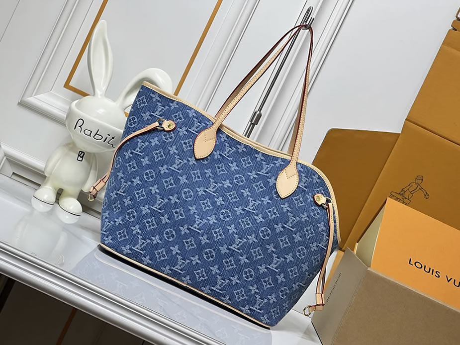 ルイ・ヴィトン モノグラム ネヴァーフル MM ブルー M28052 - 画像 (4)