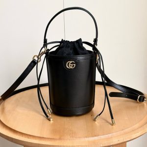 GUCCI アフロディテ ミニ バケットバッグ ブラック レザー 760201