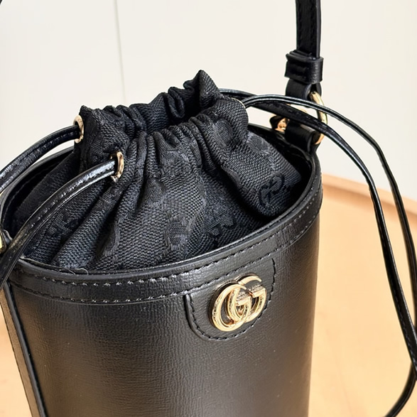 GUCCI アフロディテ ミニ バケットバッグ ブラック レザー 760201 - 画像 (4)
