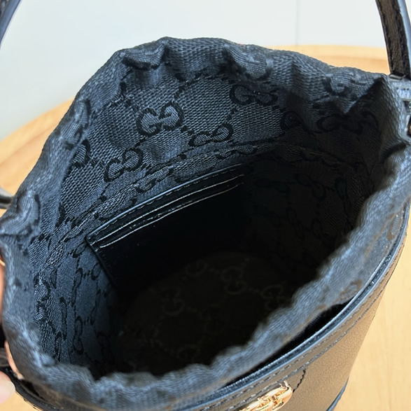 GUCCI アフロディテ ミニ バケットバッグ ブラック レザー 760201 - 画像 (7)
