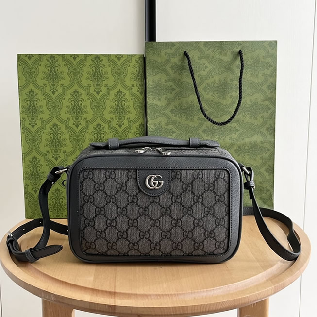 GUCCI オフィディア GG スモール ショルダーバッグ グレー キャンバス 739392