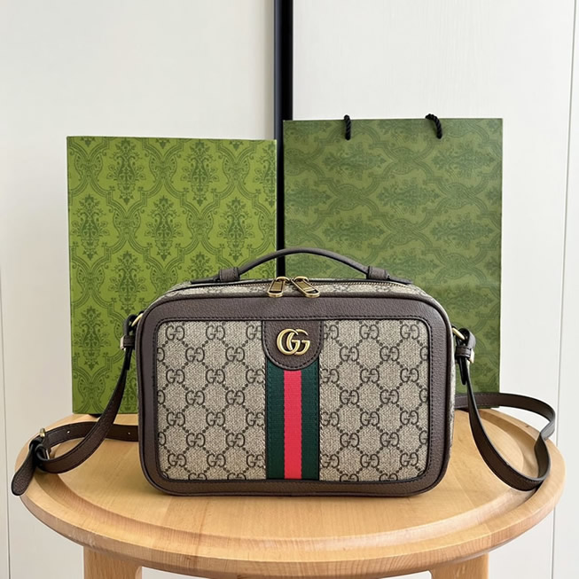 GUCCI オフィディア GG スモール ショルダーバッグ ベージュ エボニー 739392