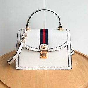 GUCCI オフィディア GG ミディアム トップハンドルバッグ ホワイト 651055