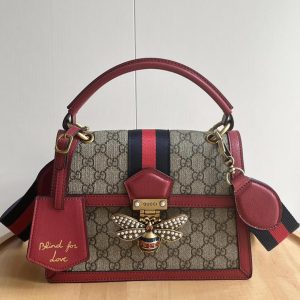 GUCCI クイーン マーガレット GG ミディアム トップハンドルバッグ レッド GU476541