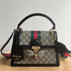 GUCCI クイーン マーガレット GG ミディアム トップハンドルバッグ ブラック GU476541