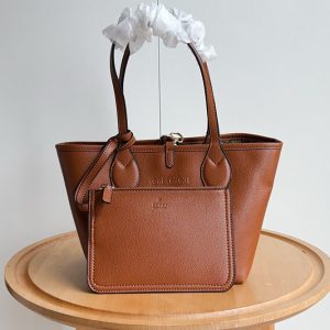 GUCCI グッチ リバーシブル レザー ミディアム トートバッグ ブラウンGU839124
