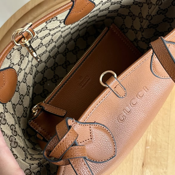GUCCI グッチ リバーシブル レザー ミディアム トートバッグ ブラウンGU839124 - 画像 (8)