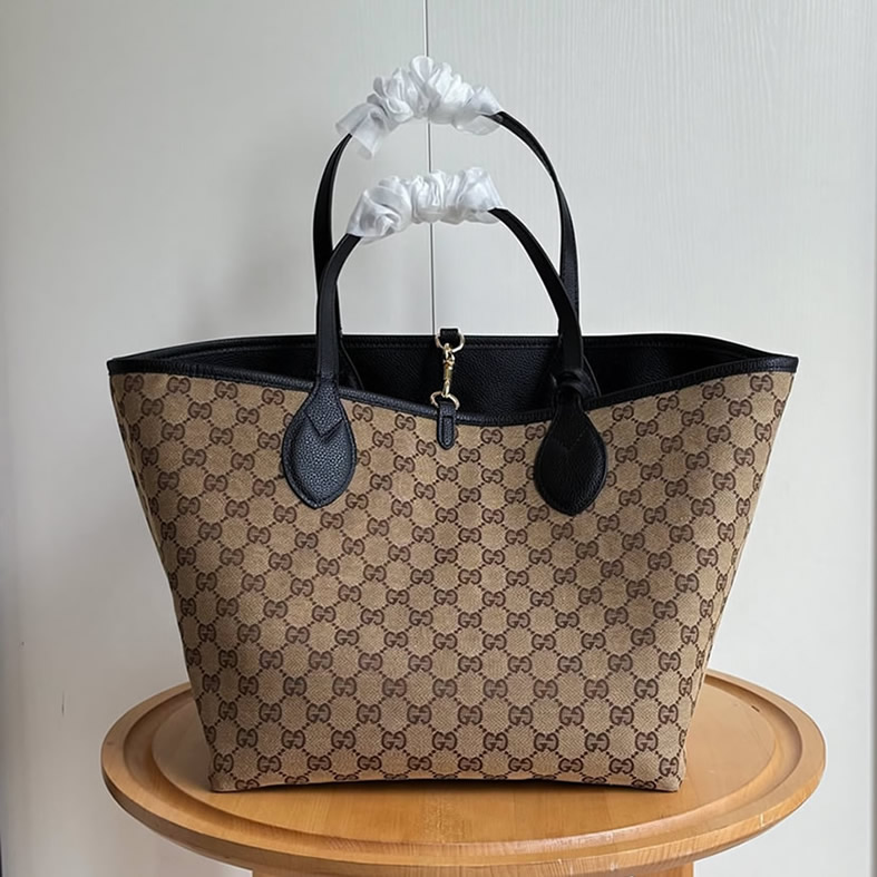 GUCCI グッチ リバーシブル レザー トートバッグ ブラック ラージ GU839112 - 画像 (6)