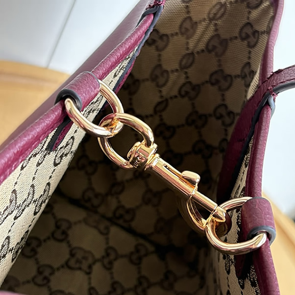 GUCCI グッチ リバーシブル レザー ミディアム トートバッグ ボルドー GU839124 - 画像 (8)